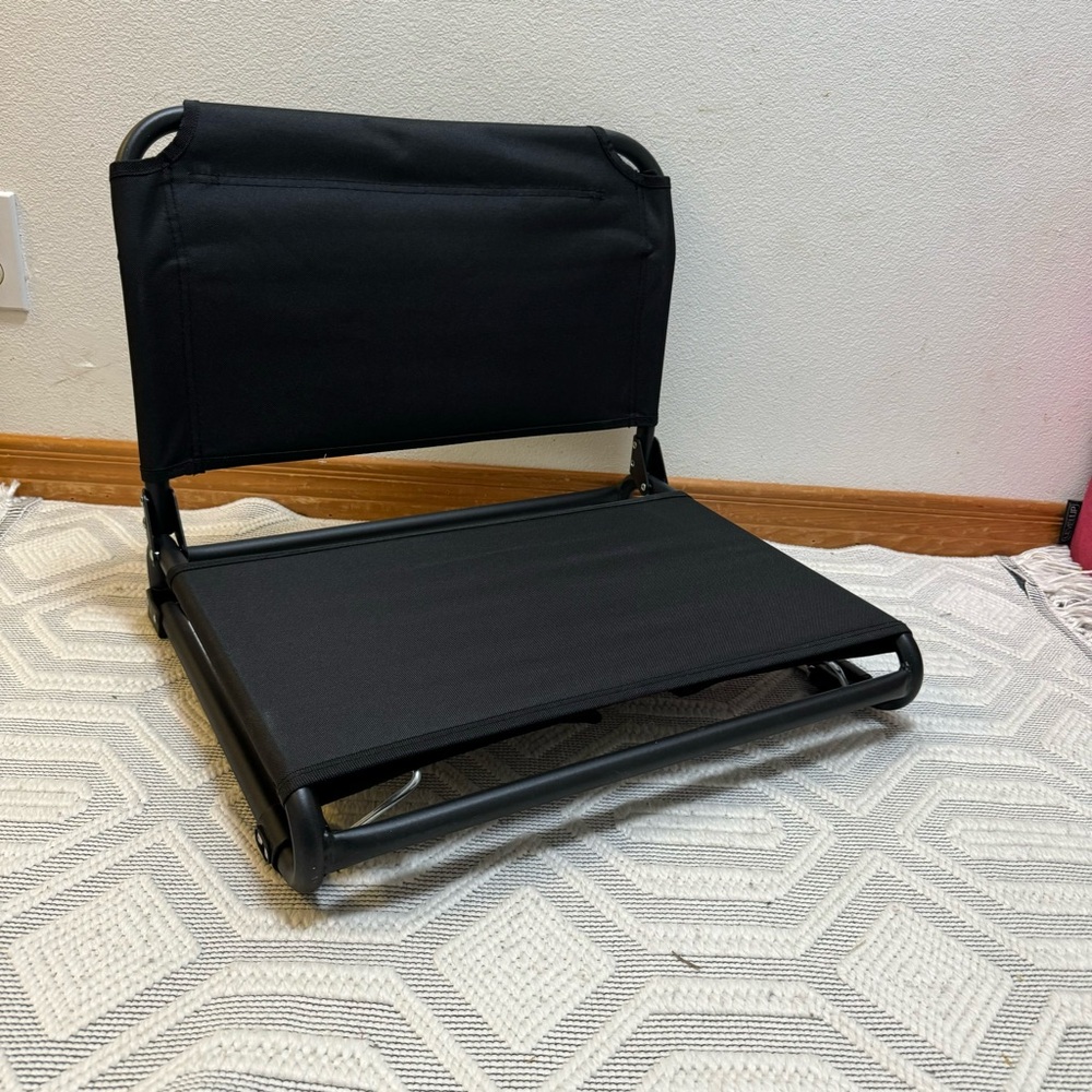 OZARK Trail Black Portable Stadium Seat – Foldable & Padded